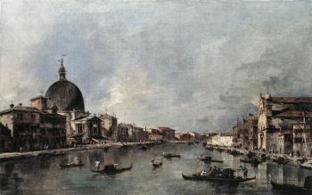 Francesco Guardi : The Grand Canal with San Simeone Piccolo and Santa Lucia